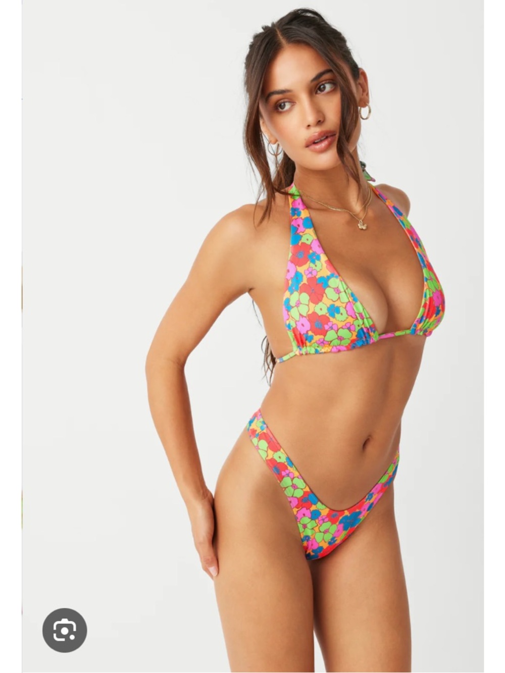 Bikini Floral By Shein Size L SEXY SUIT triangle Top